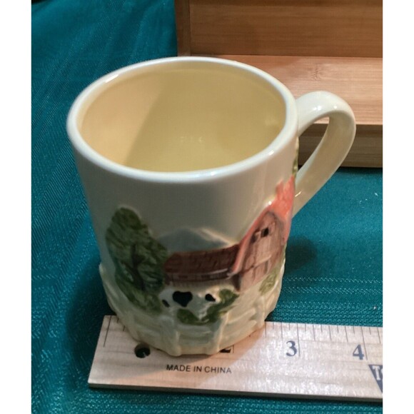 Vintage Marks & Rosenfeld Mug/Cups Set 4 Farmhouse Barn Cottage Holstein Cow - Picture 9 of 14